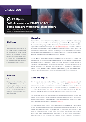 APPROACH case study: Some data are more equal than others